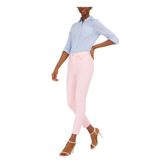 7 FOR ALL MANKIND Denim - NWT 7 FOR ALL MANKIND Womens Pink Pocketed Zippered Ankle Skinny Jeans 32